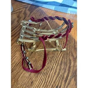 American Girl Holiday Metal Sleigh Velvet Ribbon & Jingle Bells Retired